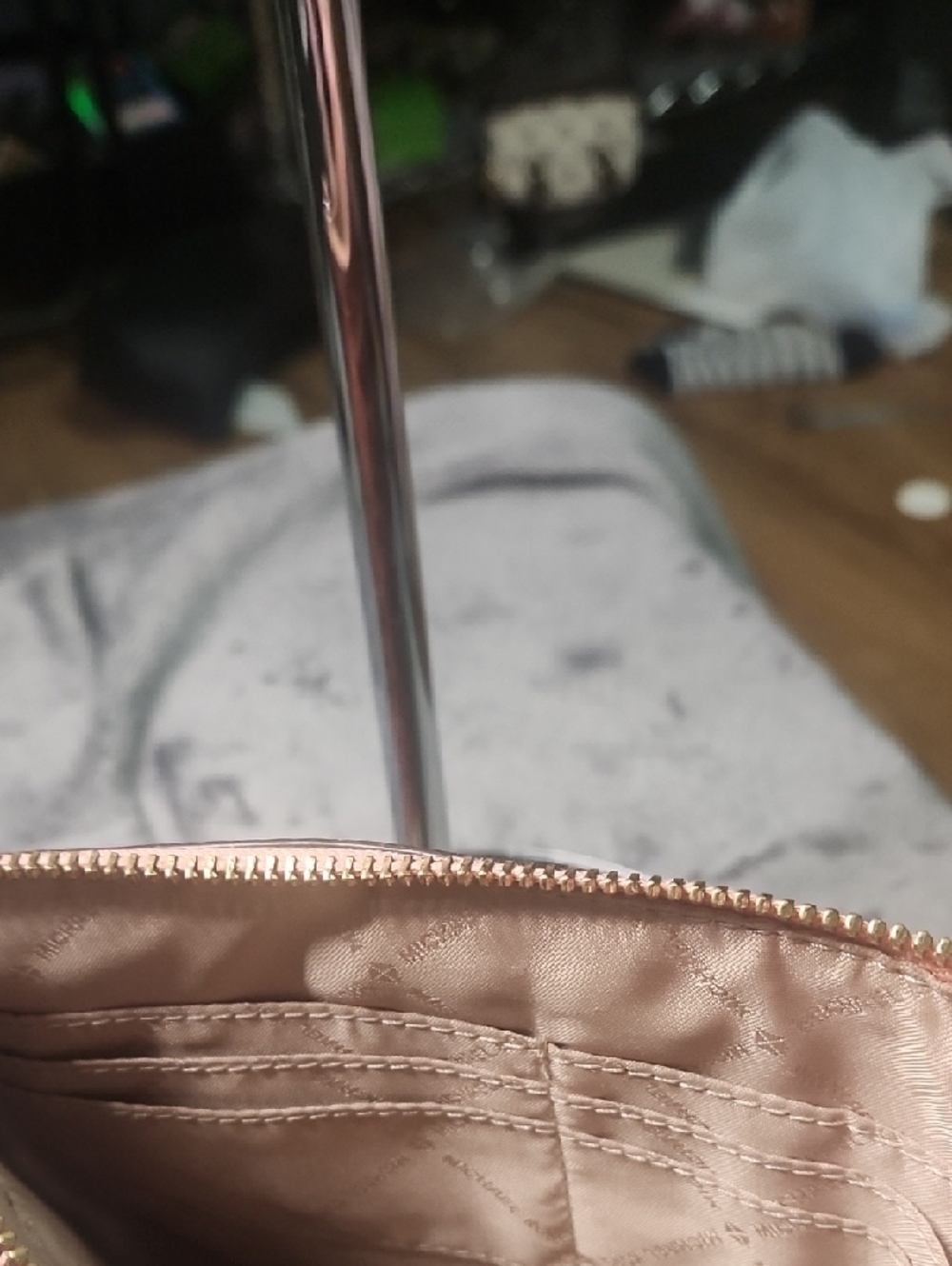 Michael Kors Rose Pink Snake-Print Wristlet Clutch - Picture 4 of 4